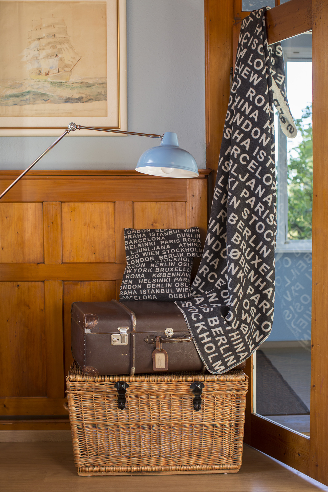 CHARCOAL CITIES SILVRETA THROW & COVER David Fussenegger