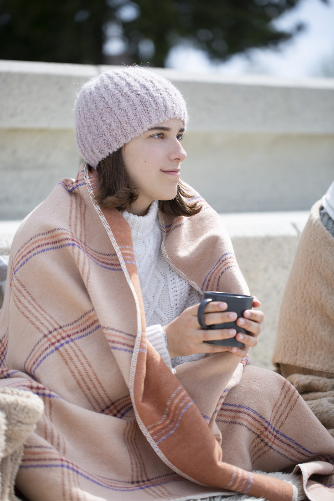 CORK MODERN CHECKS SILVRETTA THROW