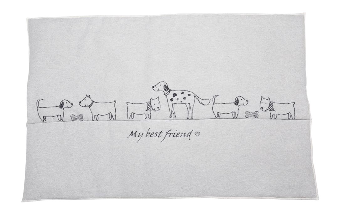 GREY BEST FRIENDS PADDED DOG MAT 80 X 120 CM David Fussenegger