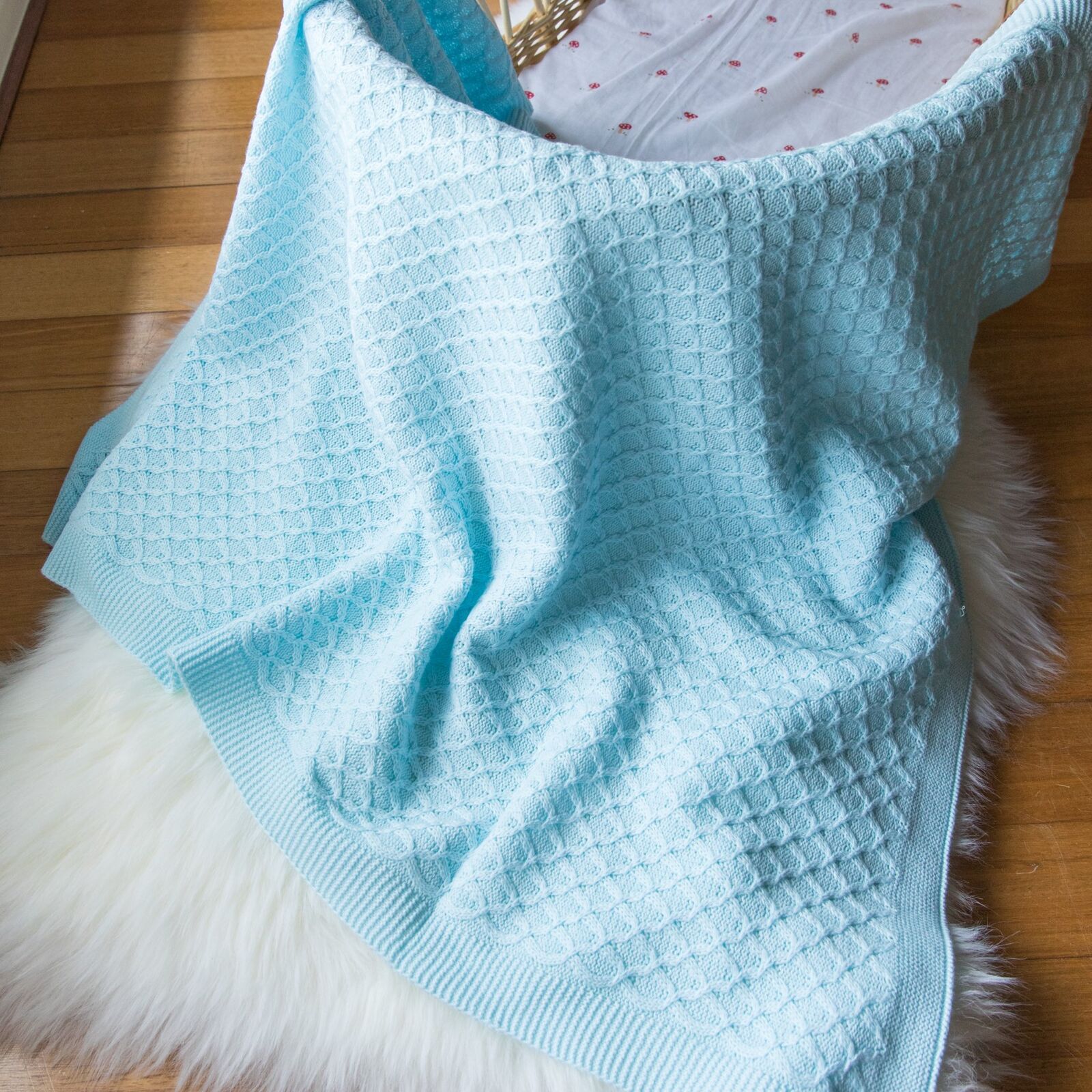 blue bassinet