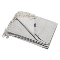 LIGHT GREY VIENNA WITH FRINGES THROW