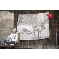 SMOKE REINDEER WITH SLEIGH SAVONA THROW