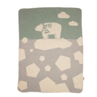 GREEN POLAR BEAR ON ICE MILA BASSINET BLANKET