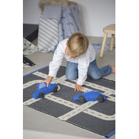 CHARCOAL STREETS RUG WITH SEAM 70 x 120 cm