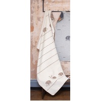 OFF WHITE SNAIL & CO ORGANIC COTTON COT BLANKET