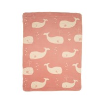 PINK WHALES ALLOVER MAJA BASSINET BLANKET