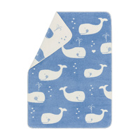 BLUE WHALES ALLOVER MAJA BASSINET BLANKET