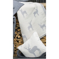 OFF WHITE STAGS ALLOVER DECO THROW