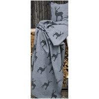 GREY STAGS ALLOVER DECO THROW