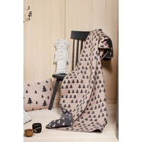 BROWN & BLACK TREES ALL OVER DECO THROW
