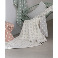 OFF WHITE & GREY STARS SILVRETTA THROW