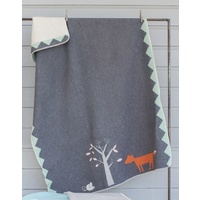 DARK GREY FOX JUWEL COT BLANKET