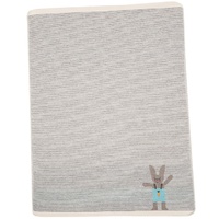 GREY BUNNY STRIPES JUWEL BASSINET BLANKET