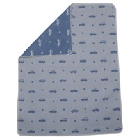 LIGHT BLUE CARS ALL OVER JUWEL BASSINET BLANKET