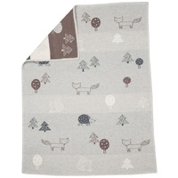 GREY FOREST ANIMALS LENA BASSINET BLANKET