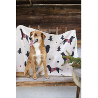 OFF WHITE XMAS DOGS ALL OVER BLANKET 70 X 90 CM