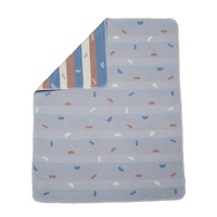 LIGHT BLUE ALLOVER SHAPES JUWEL BASSINET BLANKET