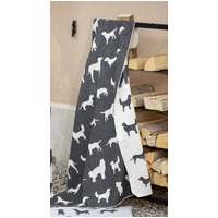 CHARCOAL ALLOVER SILHOUETTES BLANKET 100 X 140 CM 
