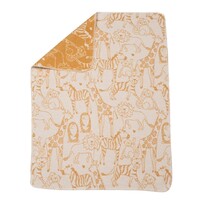 GOLD SAFARI ANIMALS JUWEL BASSINET BLANKET 70 X 90 CM