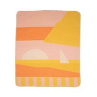 YELLOW/PINK SUNSET & BOAT ABSTRACT JUWEL BASSINET BLANKET