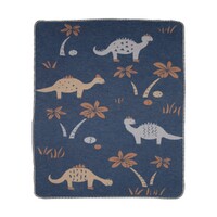 VELVET BLUE DINO JUWEL BASSINET BLANKET