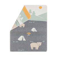 GREY CAMPING BEARS JUWEL BASSINET BLANKET