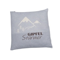 LIGHT BLUE GIPFELSTURMER = SUMMITEER SILVRETTA CUSHION 50 X 50 CM