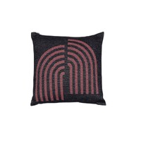 BLACK SPLIT ARCHES CUSHION 50 X 50 CM