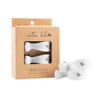 WHITE PAIR PRAM CLIPS