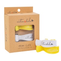 YELLOW & WHITE 2 TONE PAIR PACK PRAM CLIPS