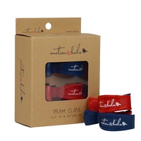 NAVY & RED 2 TONE PAIR PACK PRAM CLIPS