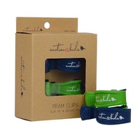 NAVY & GREEN 2 TONE PAIR PACK PRAM CLIPS