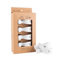 WHITE PRAM CLIPS 4 PACK 