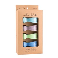 SEA BLUE/GREEN & ELDERBERRY/AQUA 4 PACK PRAM CLIPS