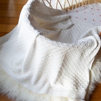 CREAM LACE KNIT BASSINET BLANKET