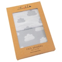 GREY CLOUD MUSLIN FACE WASHERS - 2 PACK