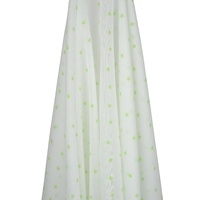 WHITE MUSLIN WITH GREEN STARS