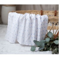 WHITE MUSLIN WITH BLUE STARS
