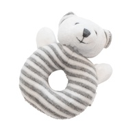 WHITE/GREY STRIPE BEAR RATTLE