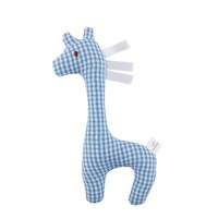 BLUE GINGHAM GIRAFFE RATTLE