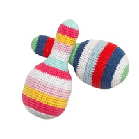 PINK MULTI STRIPE CROCH MARACA