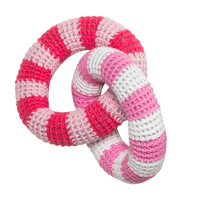 PINK & RED CROCHET RATTLE RINGS