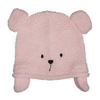PINK TEDDY KNITTED HAT