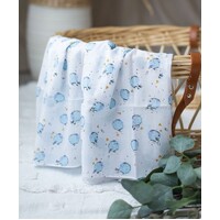 BLUE HOT AIR BALLOON MUSLIN WRAP