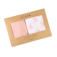 PINK & PINK SPOT MUSLIN WRAP 2 PACK