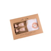 LIONS MUSLIN WRAP & LATTE PRAM CLIPS SET