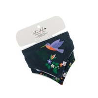 HUMMINGBIRDS ORGANIC COTTON PAIR BANDANA BIBS