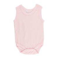 Pink 2 Pack Self Stripe Singlet Suit Set