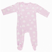 Candy Pink Clouds Zipped Outfit with Feet