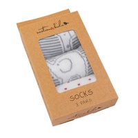 Grey & White Safari Socks 3 Pack